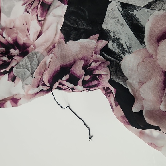 Ashley Stewart Plus Size Maxi Chiffon Floral Hi-Lo Hem Dress - Picture 15 of 16